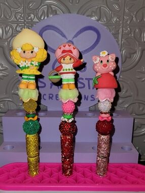 NWT- Custom Strawberry Shortcake Glitter Character Pen -Sold Individually